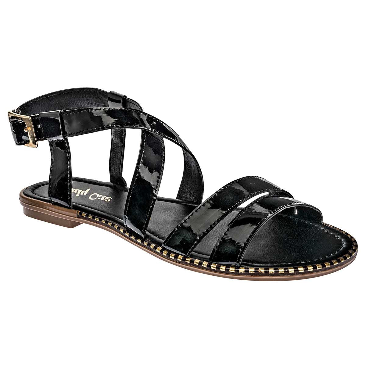 Sandalias Exterior Piel sintética Color Negro De Charol Para Mujer De RBCOLLECTION