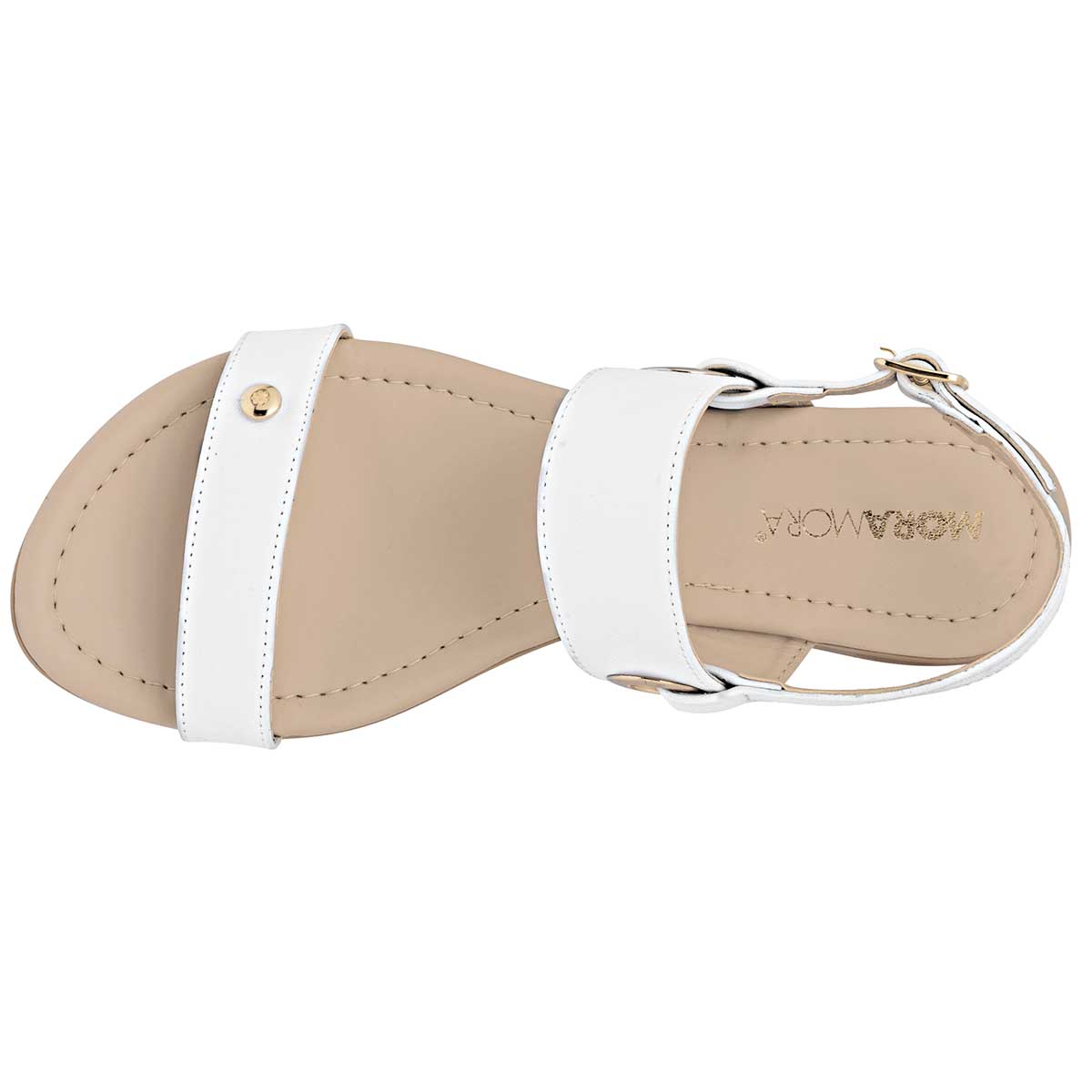 Sandalias Exterior Piel sintética Color Blanco Para Mujer De Moramora