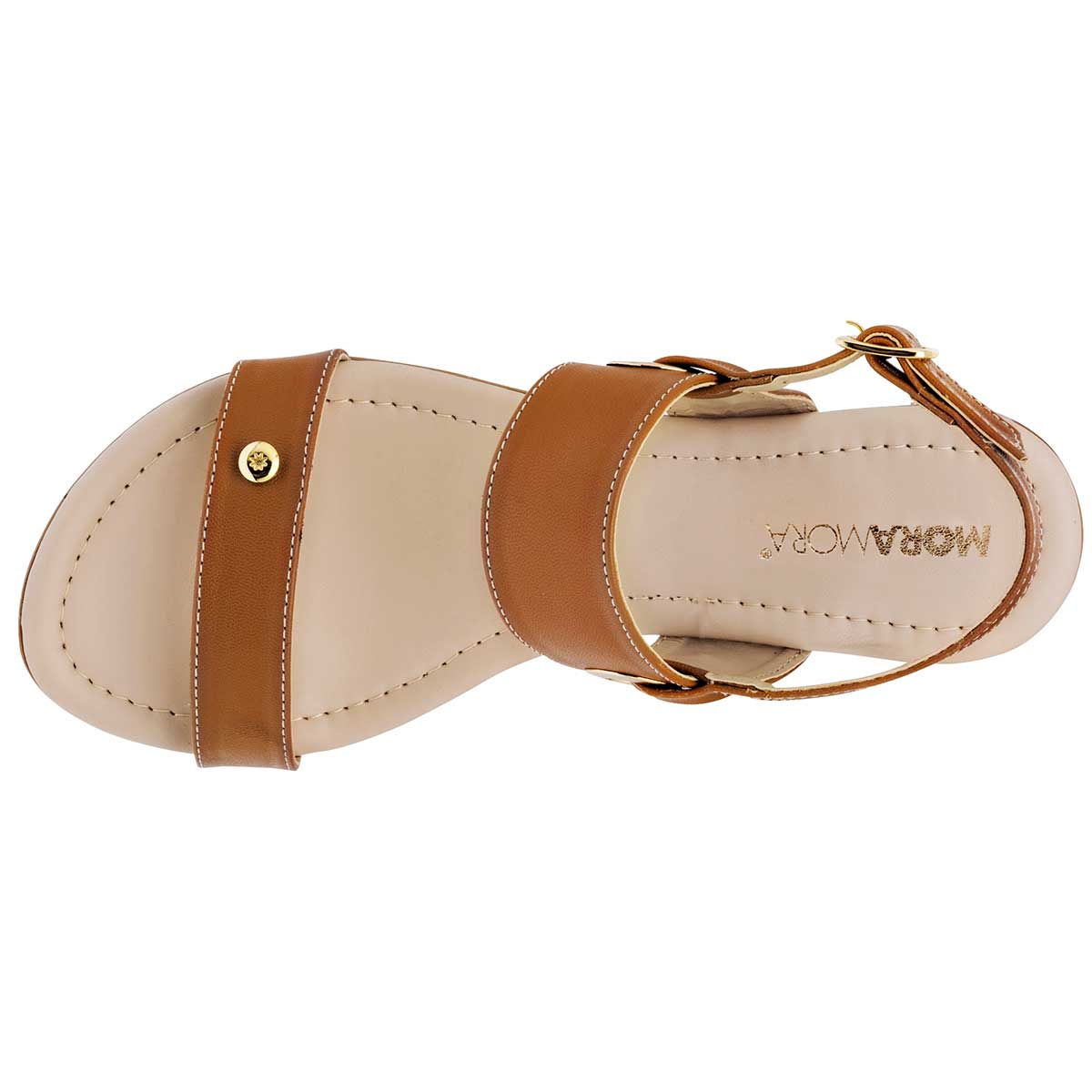 Sandalias Exterior Piel sintética Color Camel Para Mujer De Moramora