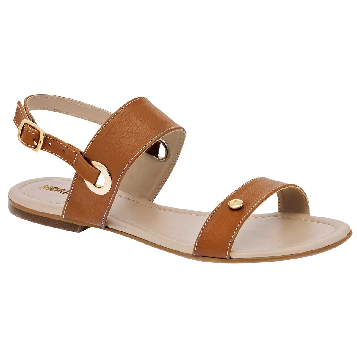 Sandalias Exterior Piel sintética Color Camel Para Mujer De Moramora