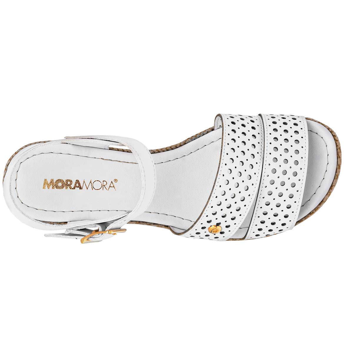 Sandalias Exterior Piel sintética Color Blanco Para Mujer De Moramora