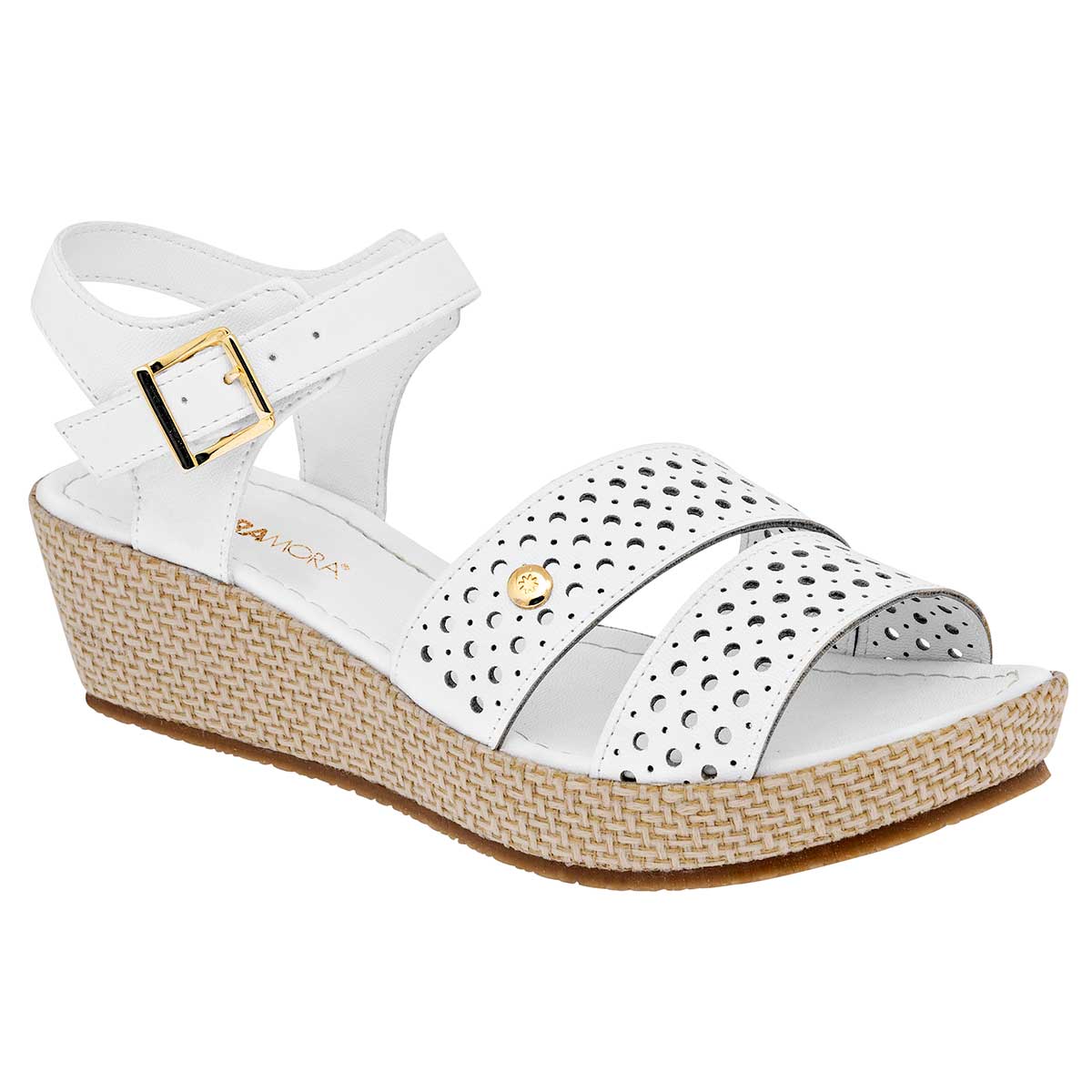 Sandalias Exterior Piel sintética Color Blanco Para Mujer De Moramora