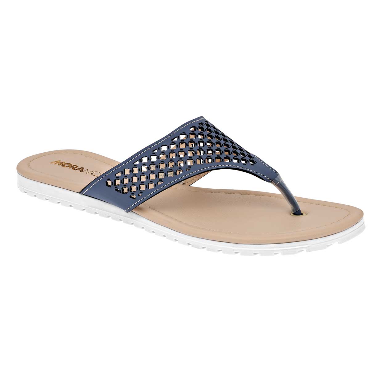 Sandalias Exterior Piel sintética Color Azul Para Mujer De Moramora