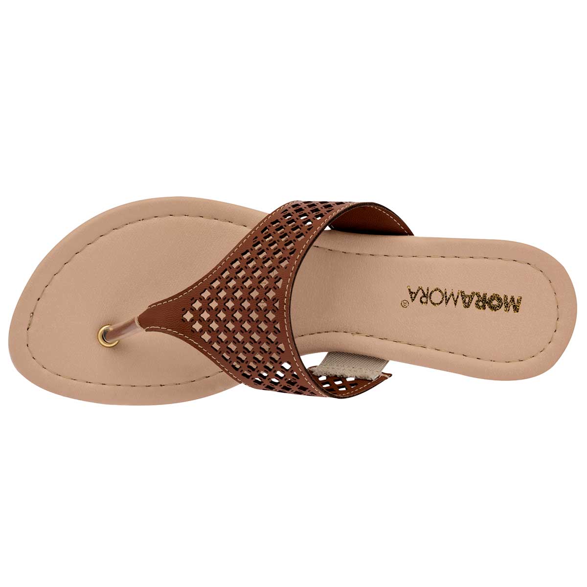 Sandalias Exterior Piel sintética Color Camel Para Mujer De Moramora