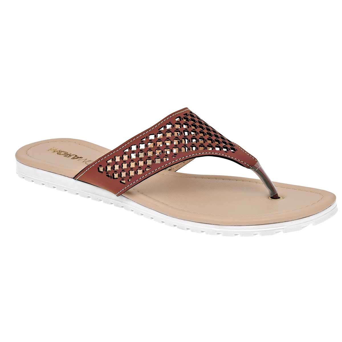 Sandalias Exterior Piel sintética Color Camel Para Mujer De Moramora