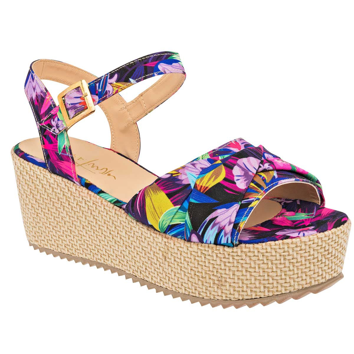 Sandalias Exterior Piel sintética Color Morado Para Mujer De Moramora