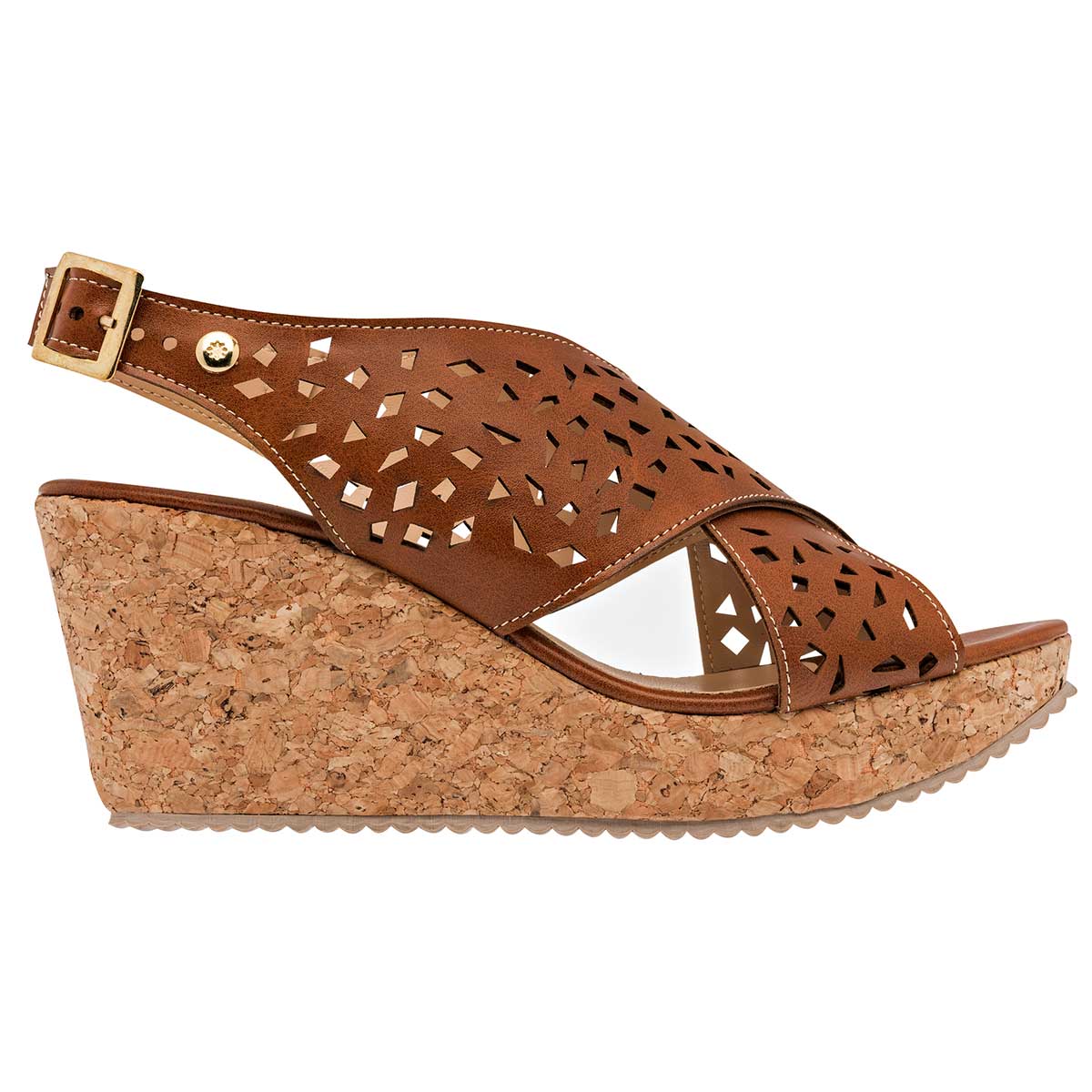 Sandalias Exterior Piel sintética Color Camel Para Mujer De Moramora