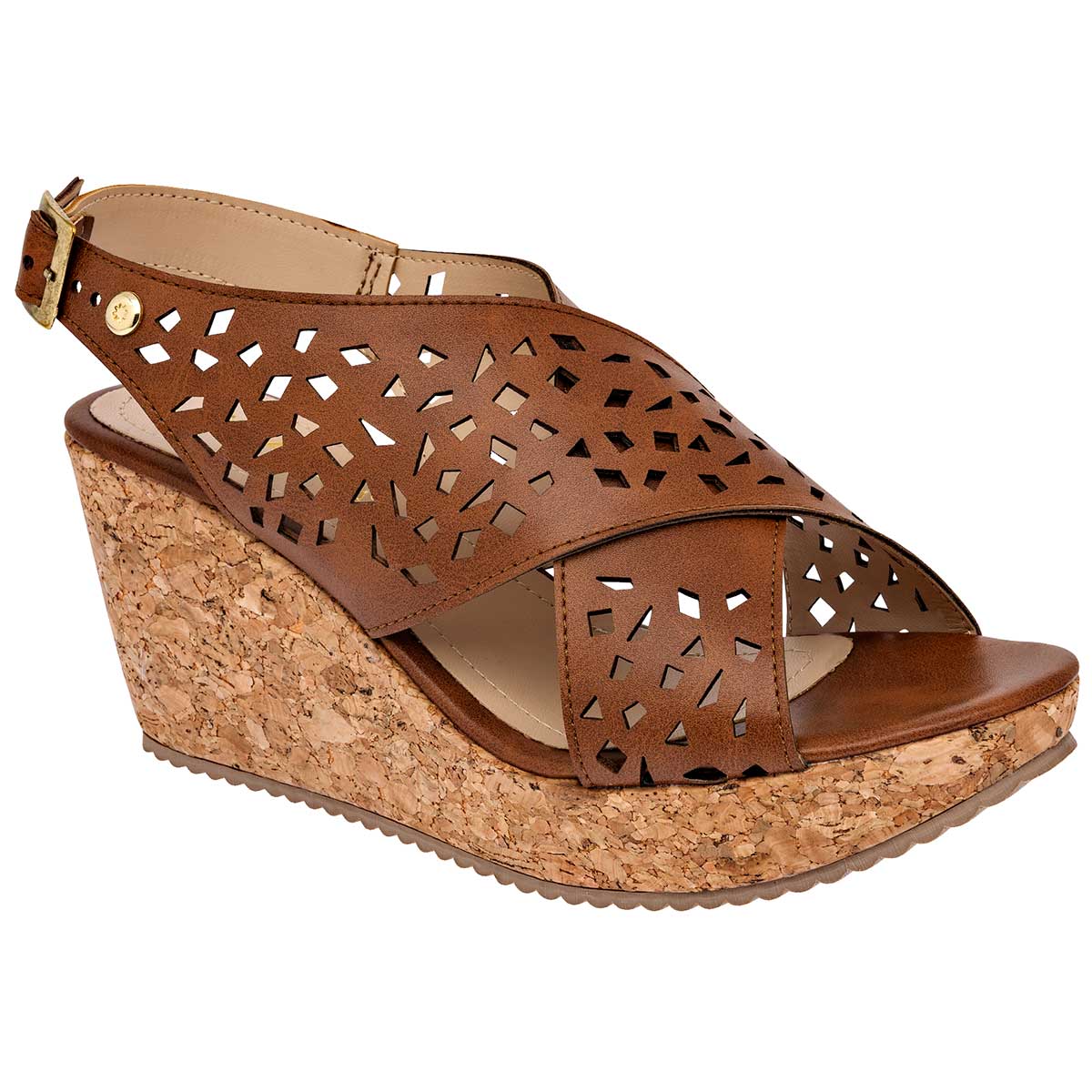 Sandalias Exterior Piel sintética Color Camel Para Mujer De Moramora