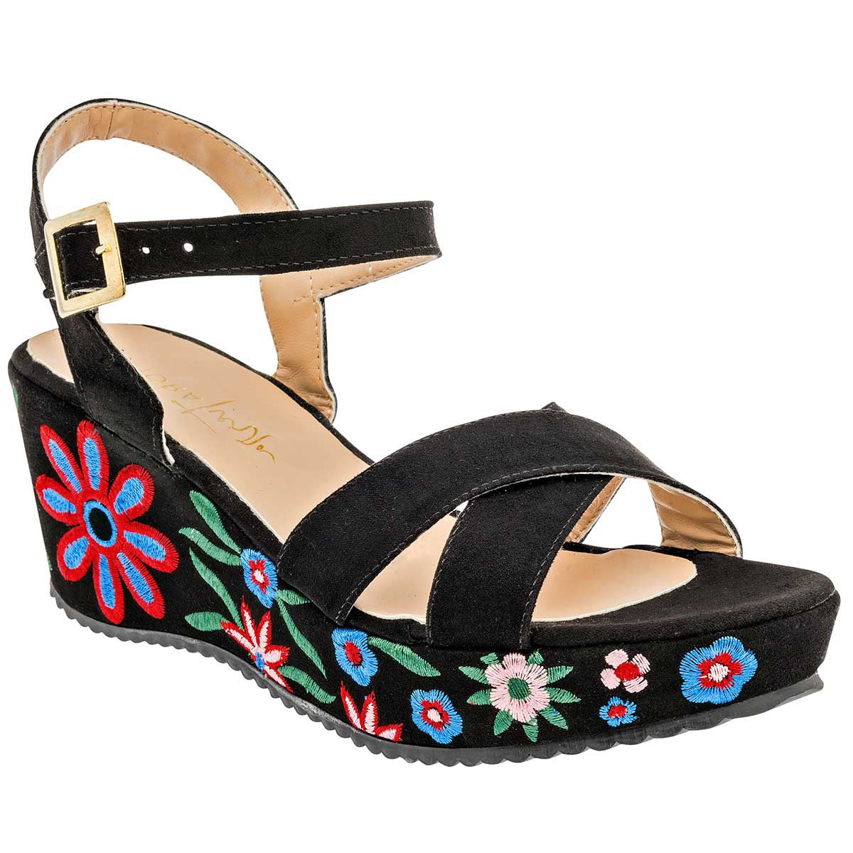 Sandalias Exterior Piel sintética Color Negro Para Mujer De Moramora