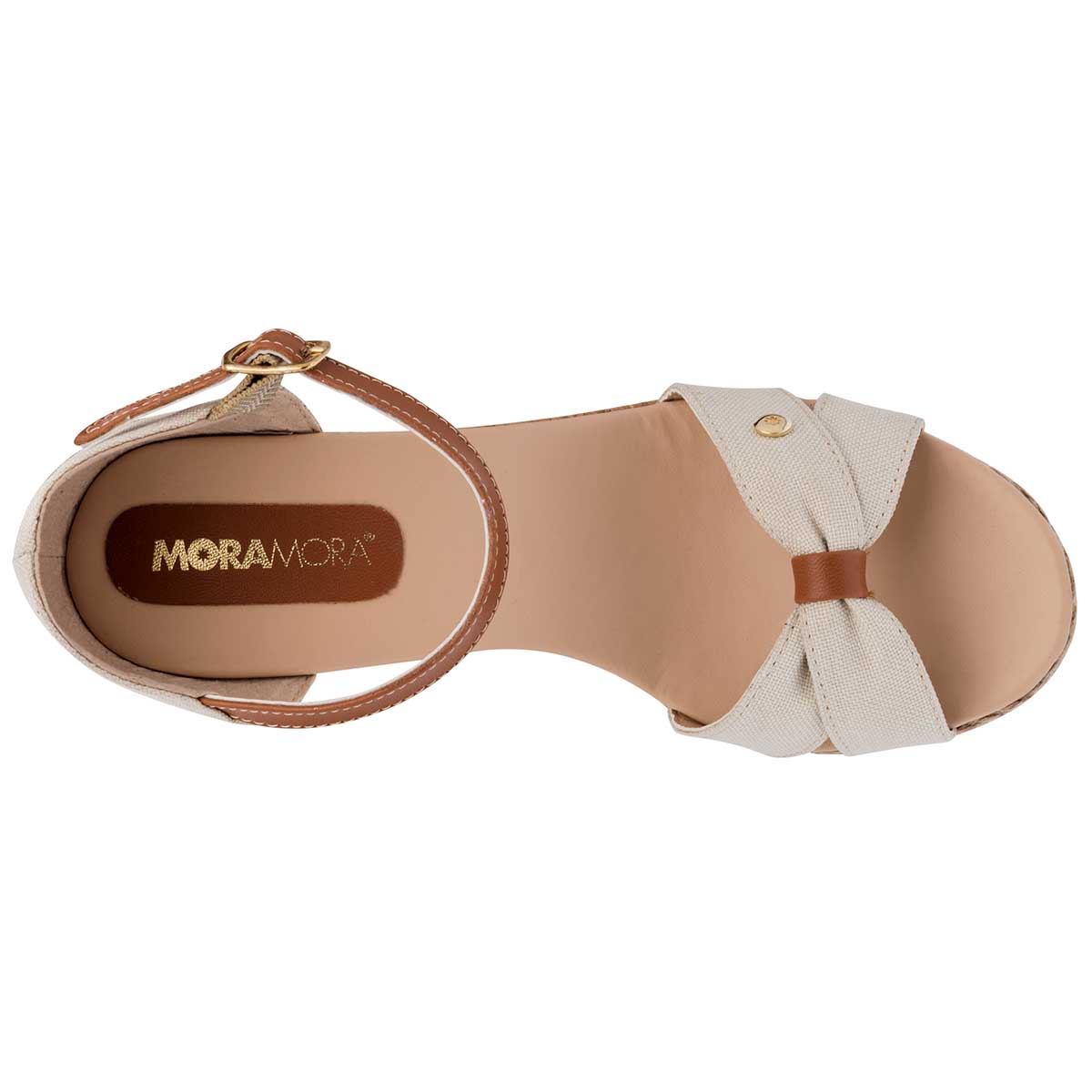 Sandalias Exterior Piel sintética Color Beige Para Mujer De Moramora