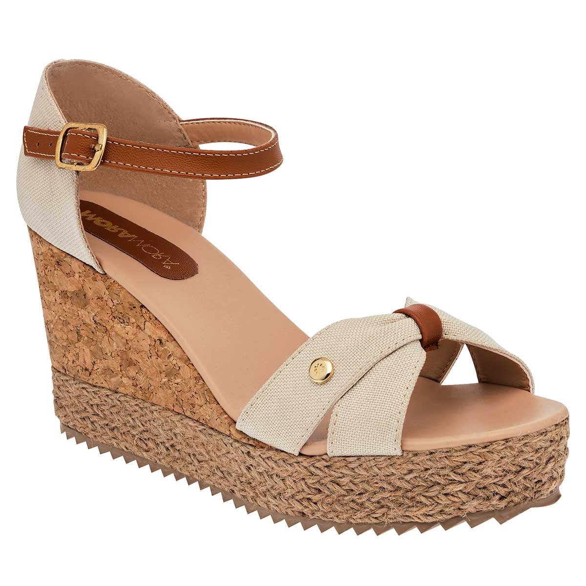 Sandalias Exterior Piel sintética Color Beige Para Mujer De Moramora