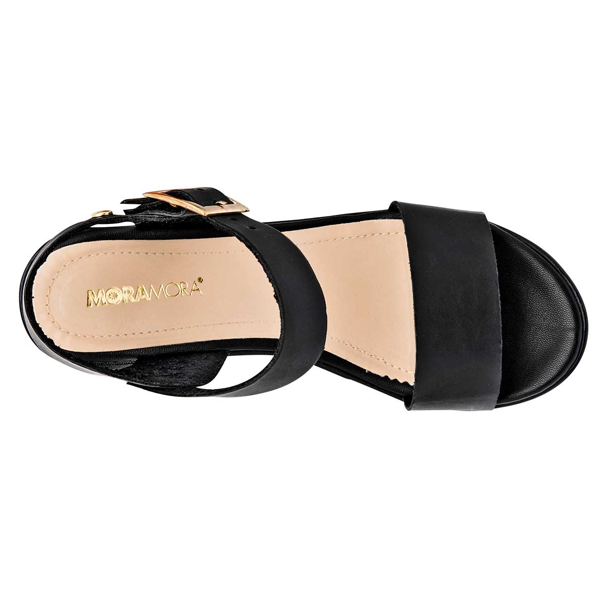 Sandalias Exterior Piel sintética Color Negro Para Mujer De Moramora