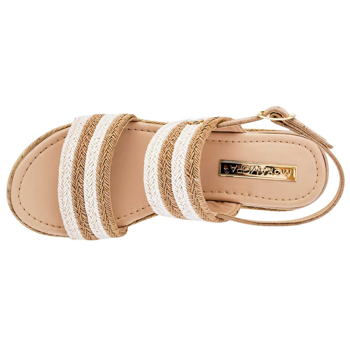 Sandalias Exterior Textil Color Beige  Para Mujer De Moramora