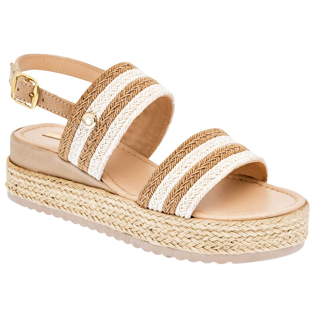 Sandalias Exterior Textil Color Beige  Para Mujer De Moramora