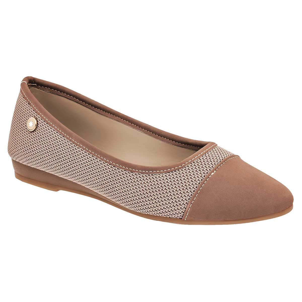 Flats Exterior Textil Color Beige Para Mujer De Moramora