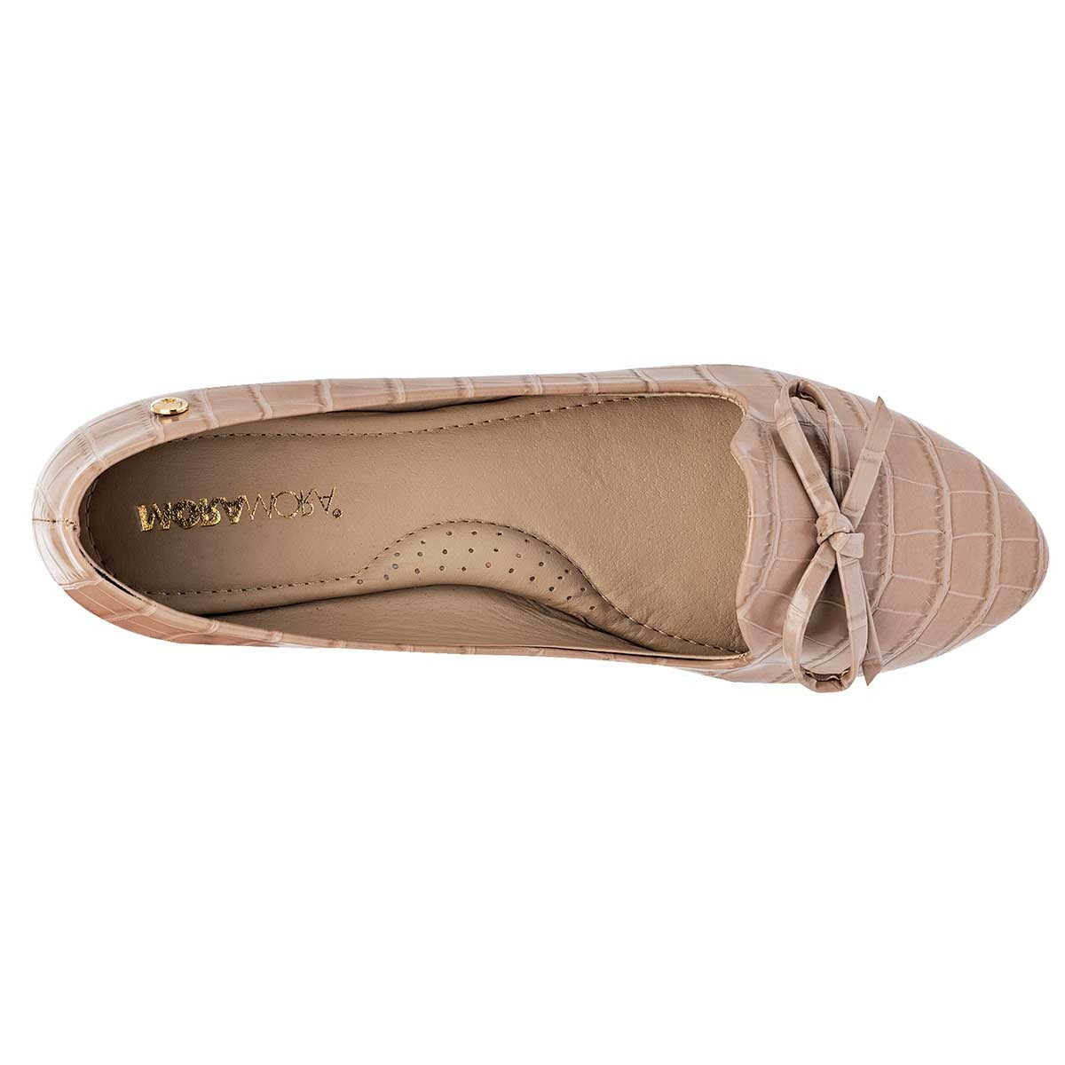 Flats Exterior Piel sintética Color Beige  Para Mujer De Moramora