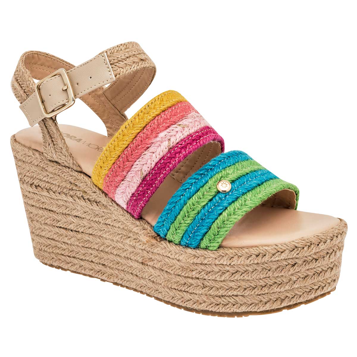 Sandalias Exterior Textil Color Beige Para Mujer De Moramora