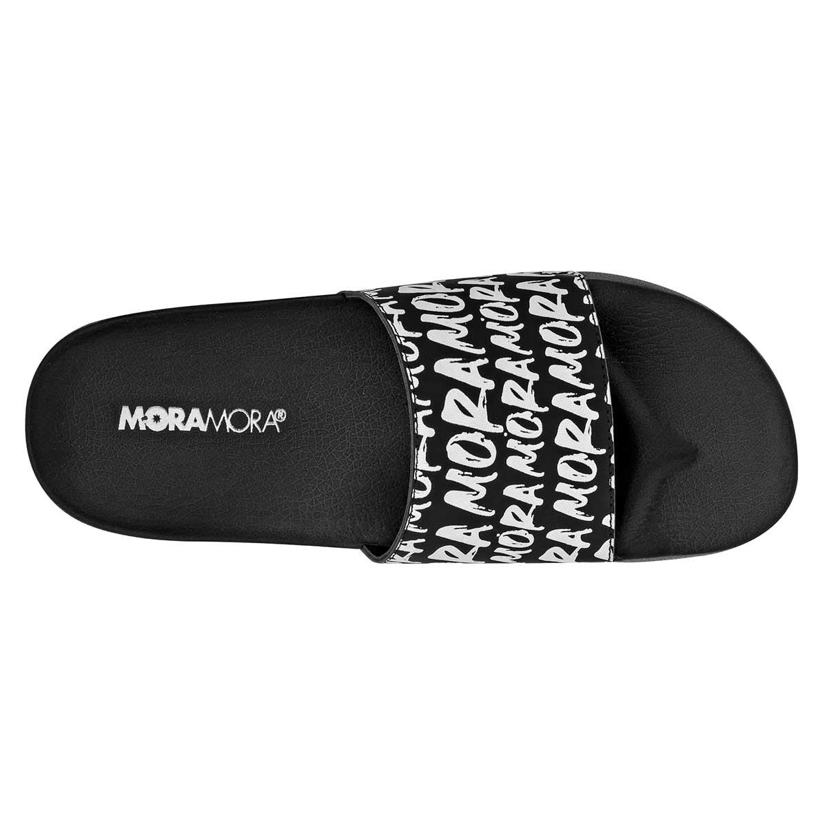 Sandalias Exterior Sintético Color Negro Con Blanco Para Mujer De Moramora