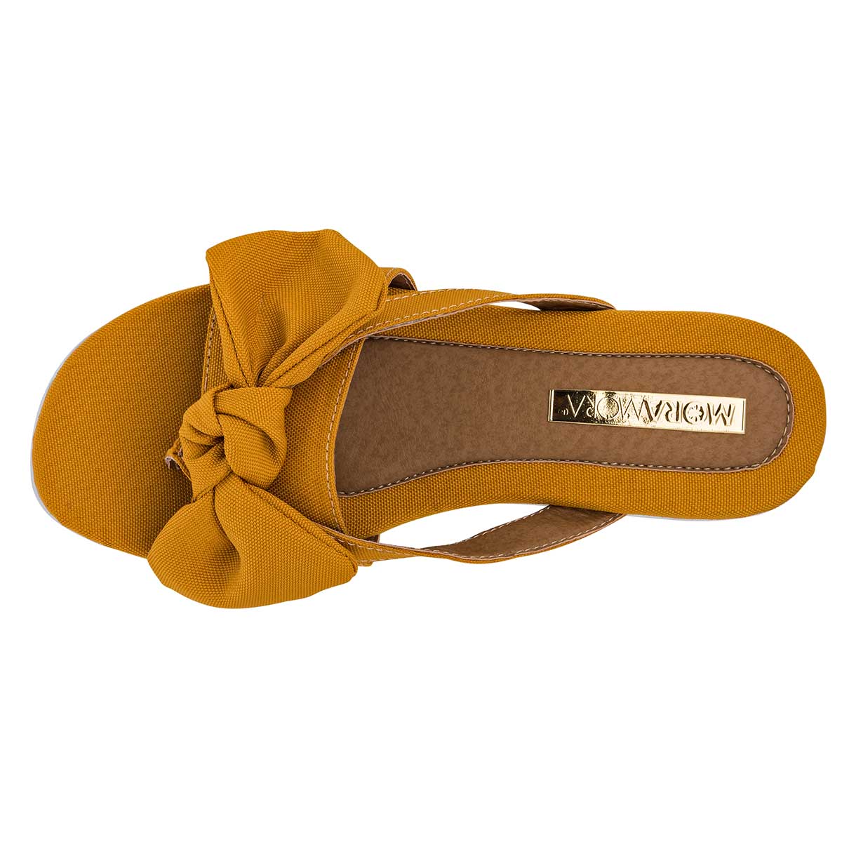 Sandalias Exterior Textil Color Amarillo Para Mujer De Moramora