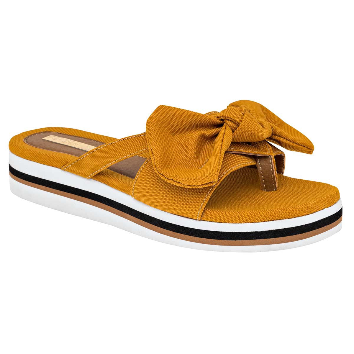 Sandalias Exterior Textil Color Amarillo Para Mujer De Moramora