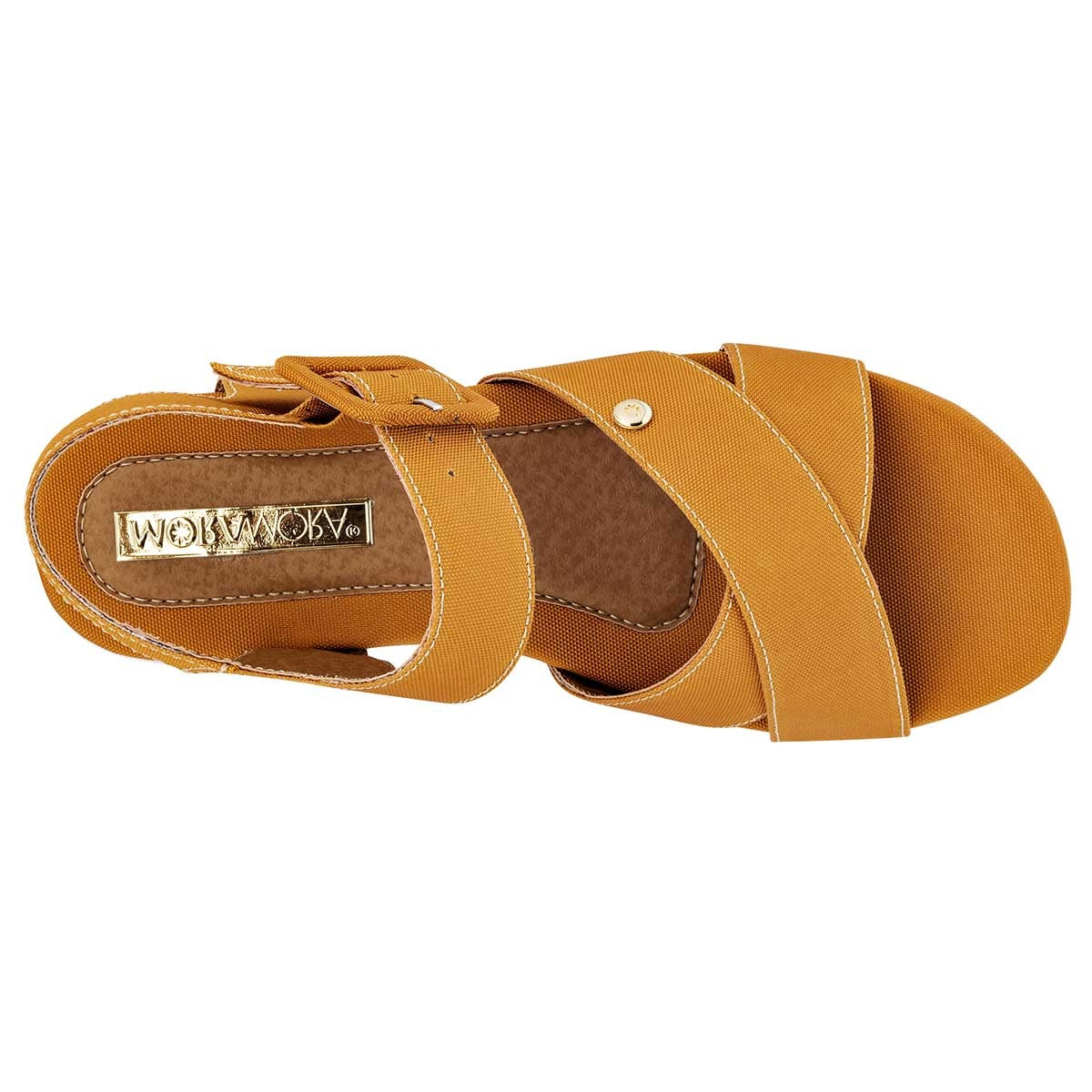 Sandalias Exterior Textil Color Amarillo Para Mujer De Moramora