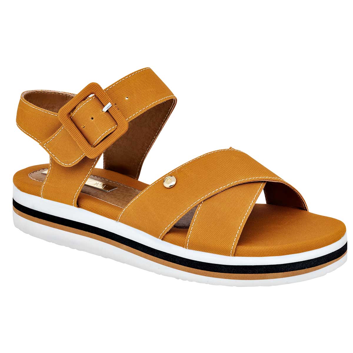 Sandalias Exterior Textil Color Amarillo Para Mujer De Moramora