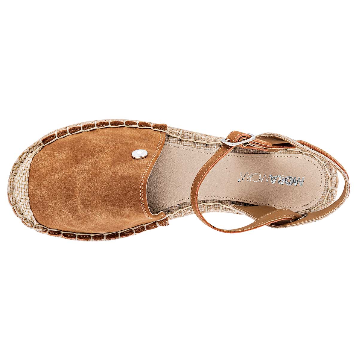 Alpargatas Exterior Piel sintética Color Camel Para Mujer De Moramora