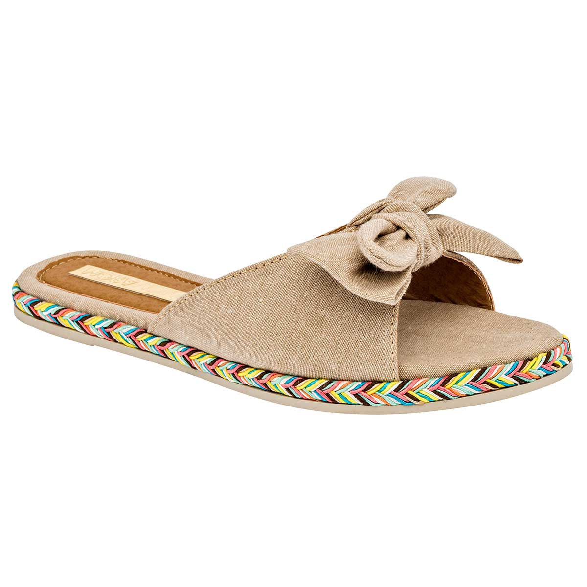 Sandalias Exterior Textil Color Beige  Para Mujer De Moramora