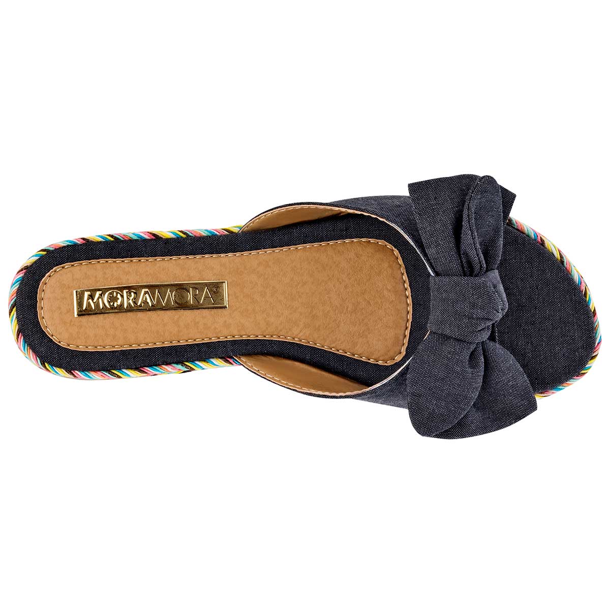 Sandalias Exterior Textil Color Negro Para Mujer De Moramora