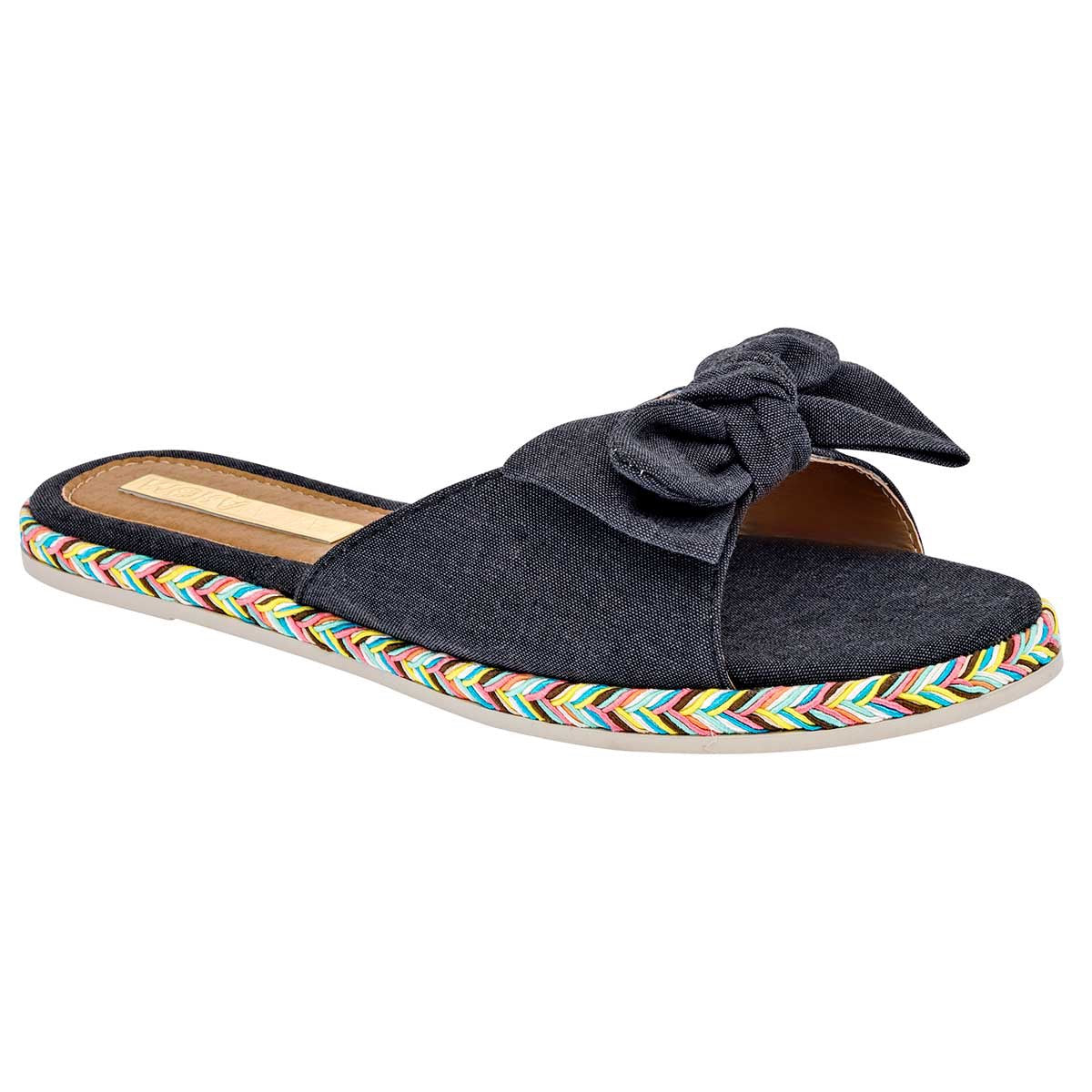 Sandalias Exterior Textil Color Negro Para Mujer De Moramora