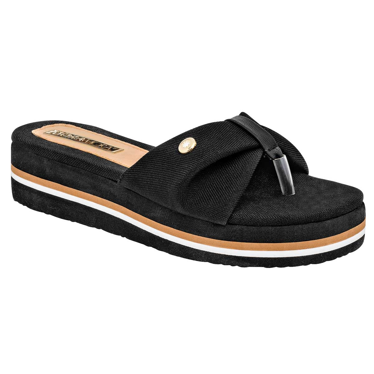 Sandalias Exterior Textil Color Negro Para Mujer De Moramora