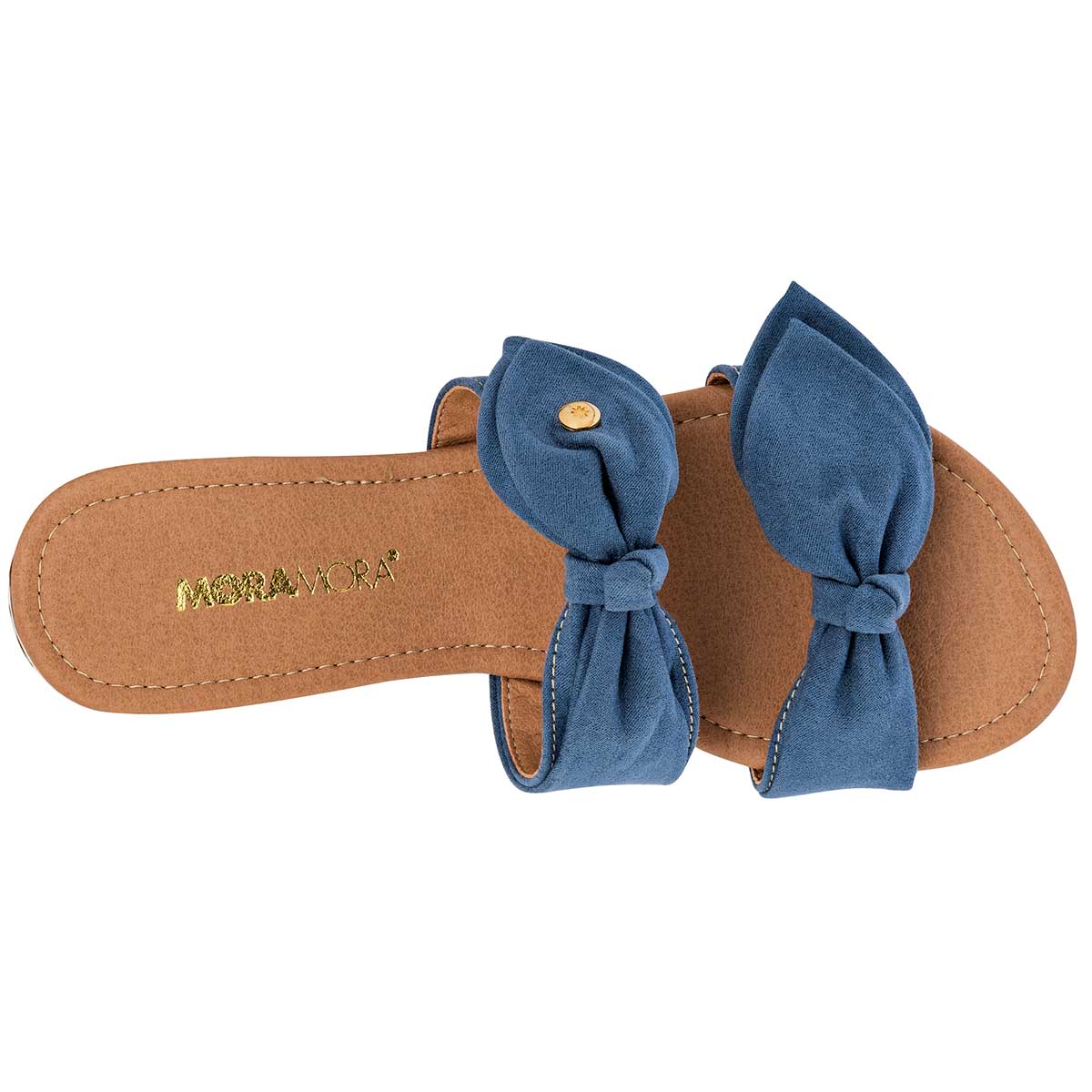 Sandalias Exterior Textil Color Azul Para Mujer De Moramora