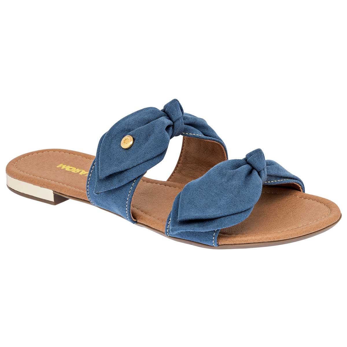 Sandalias Exterior Textil Color Azul Para Mujer De Moramora