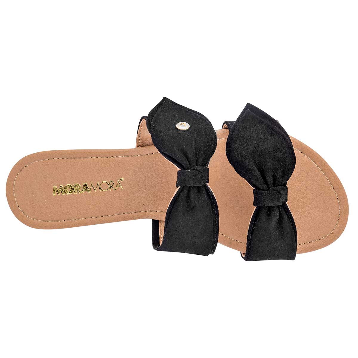 Sandalias Exterior Textil Color Negro Para Mujer De Moramora