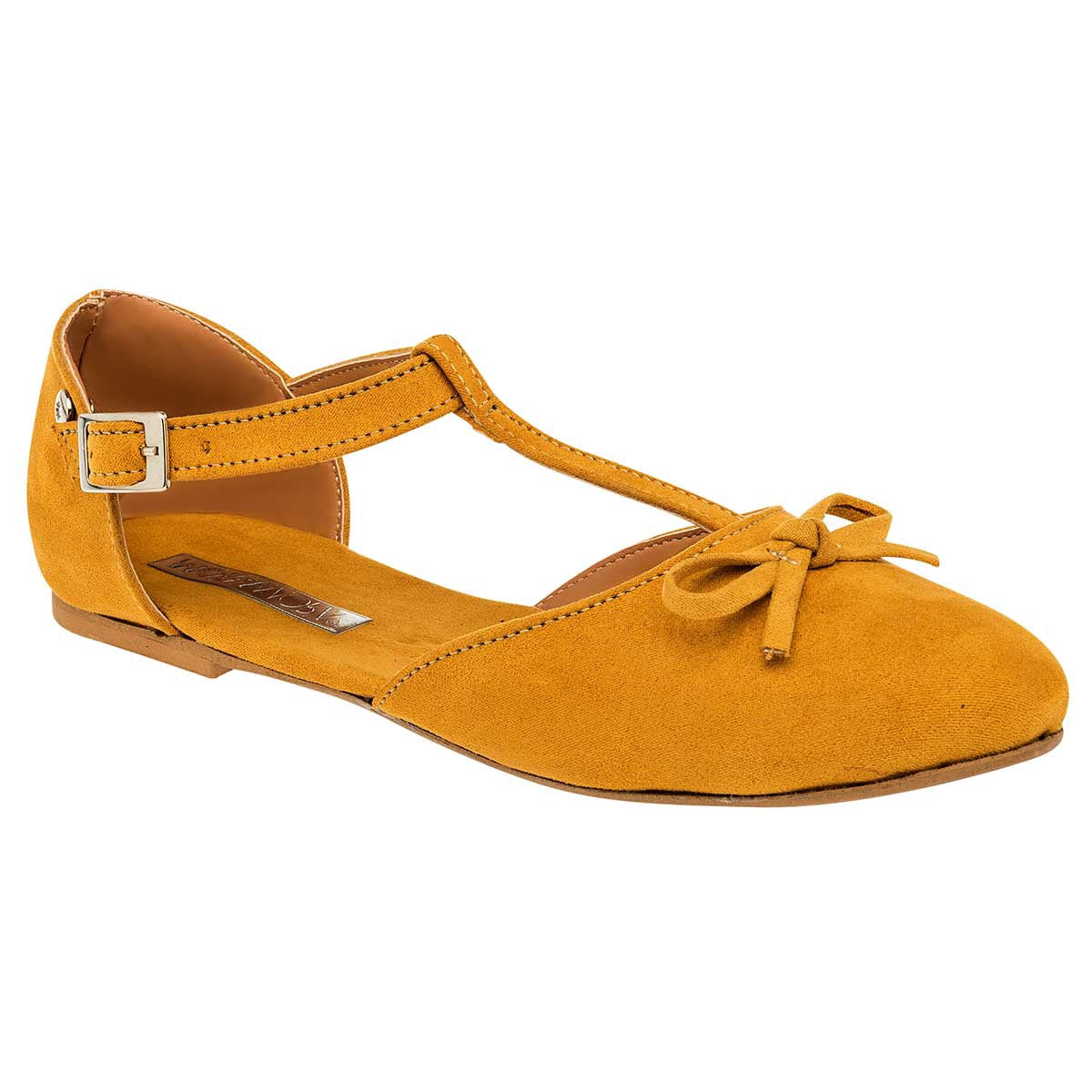 Flats Exterior Piel sintética Color Camel Para Mujer De Moramora