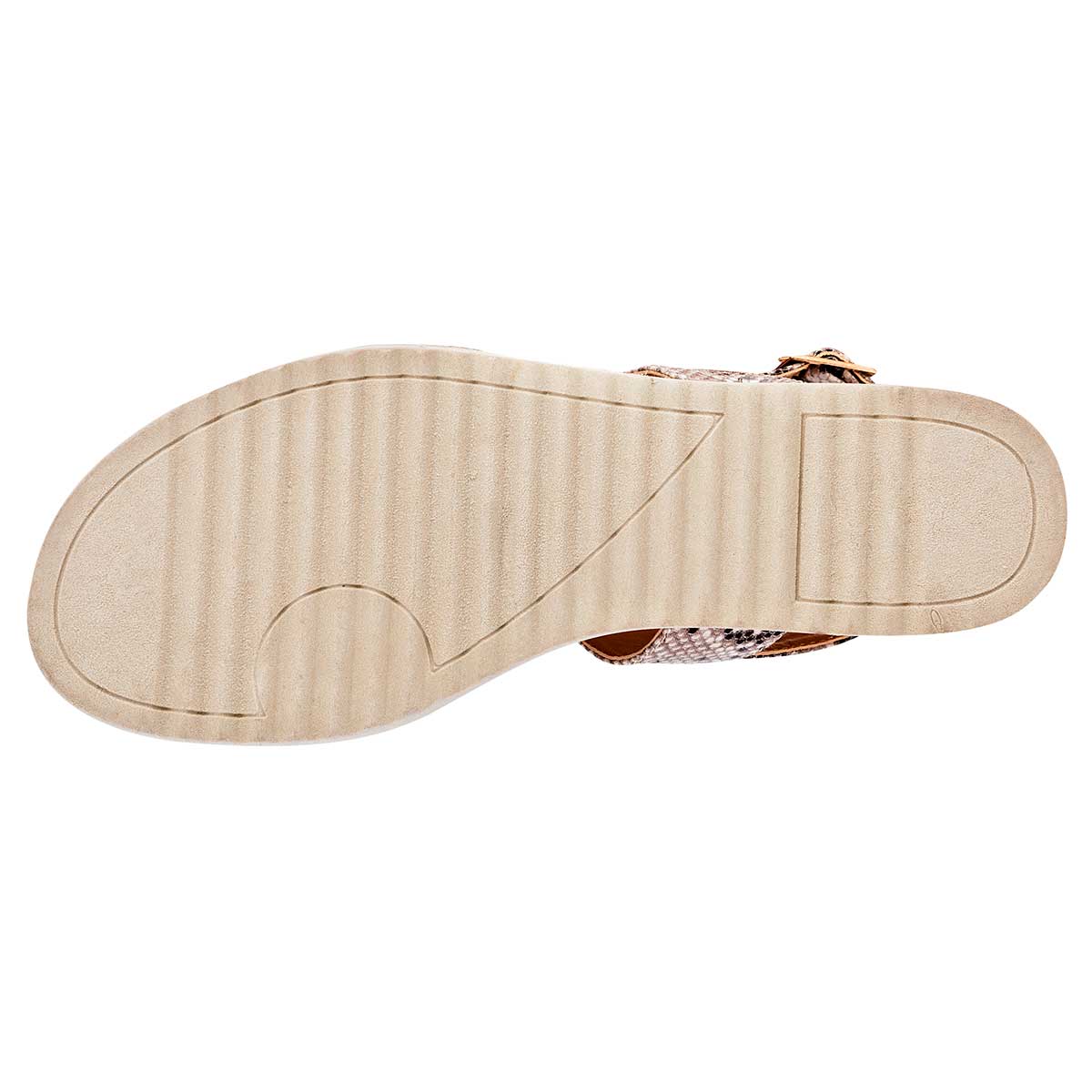 Sandalias Exterior Piel sintética Color Beige Con Café Para Mujer De Moramora