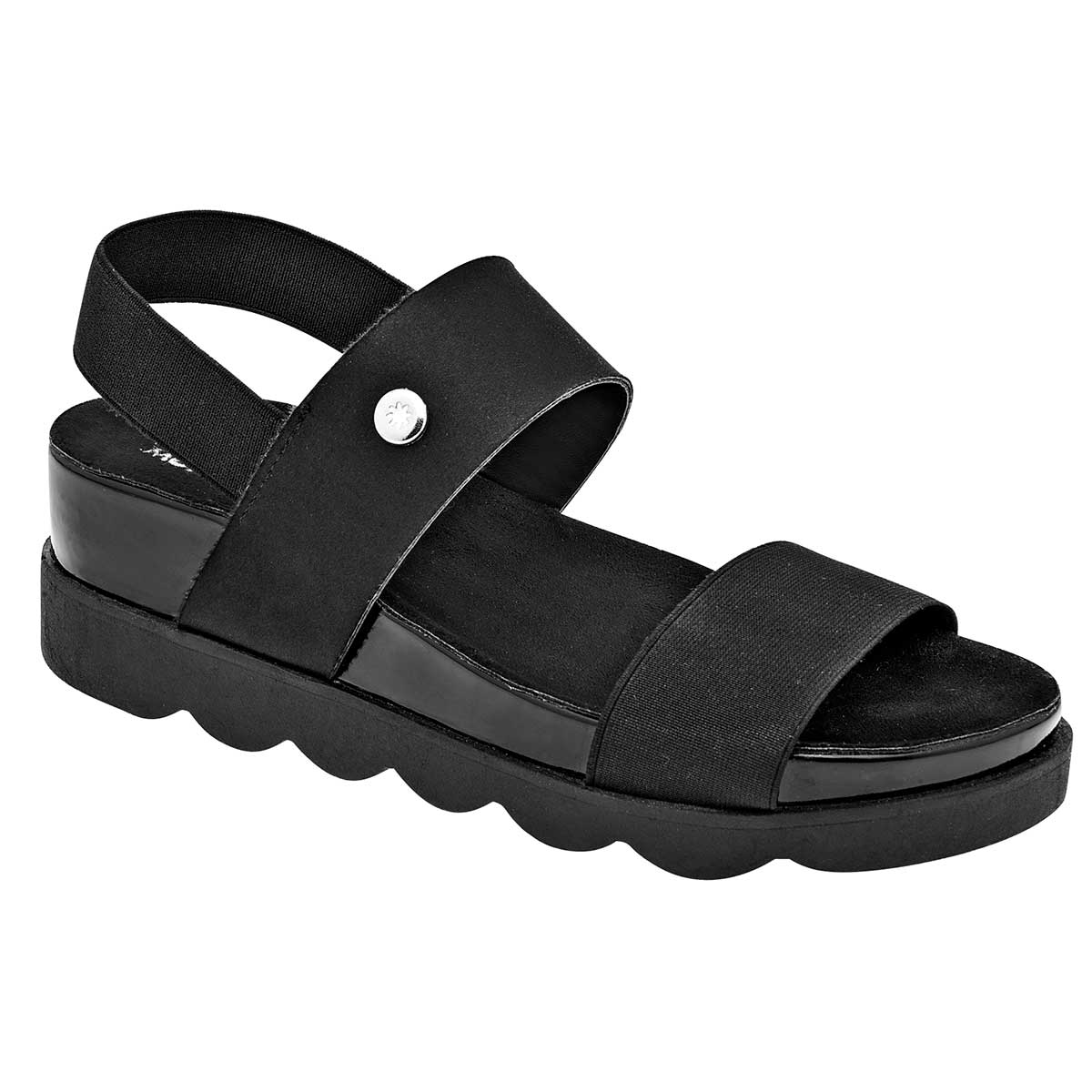 Sandalias Exterior Textil Color Negro Para Mujer De Moramora