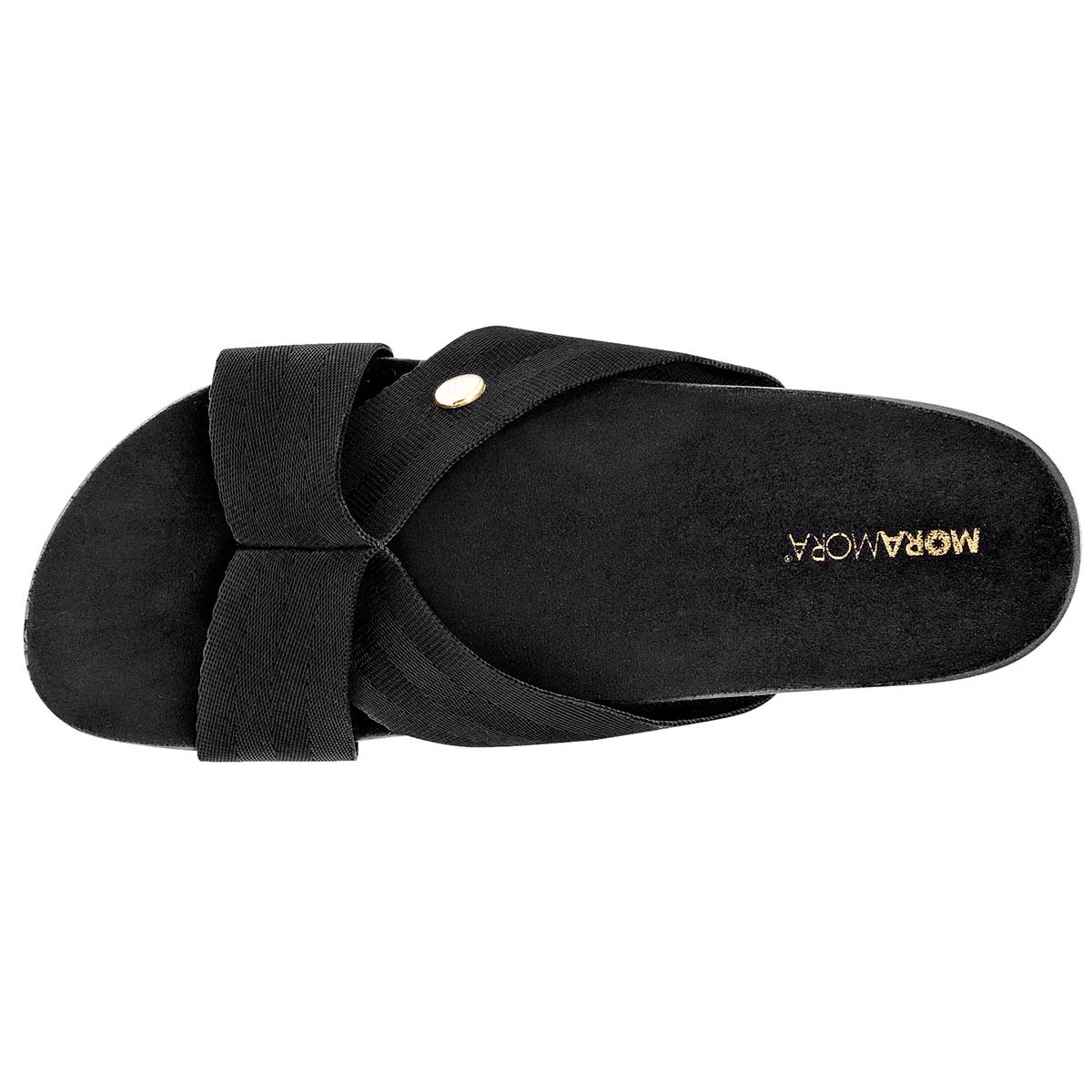 Sandalias Exterior Textil Color Negro Para Mujer De Moramora