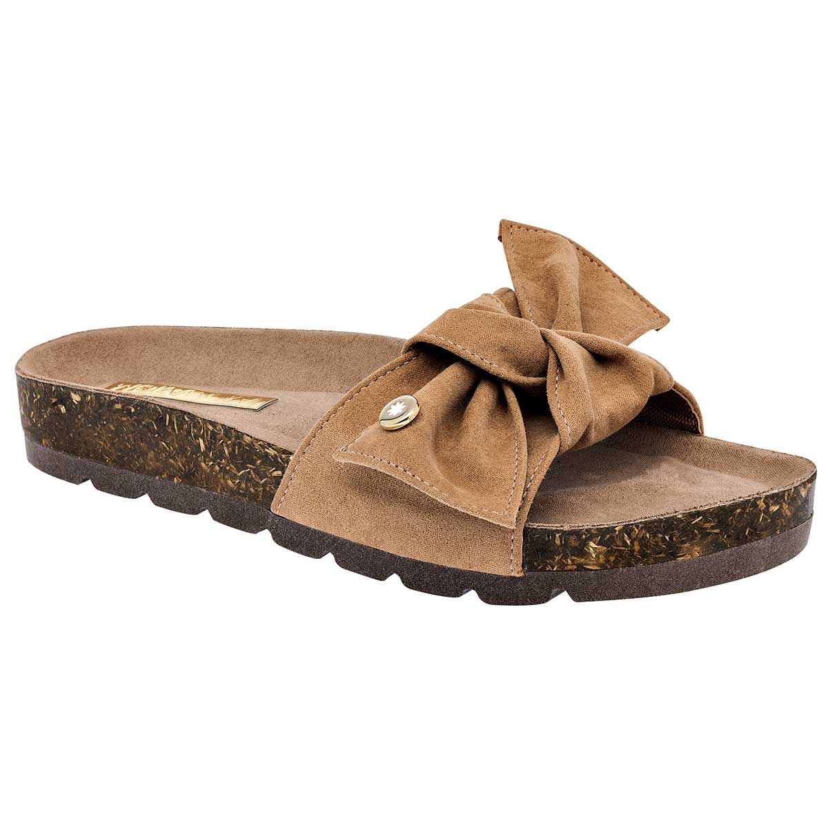 Sandalias Exterior Textil Color Café Para Mujer De Moramora