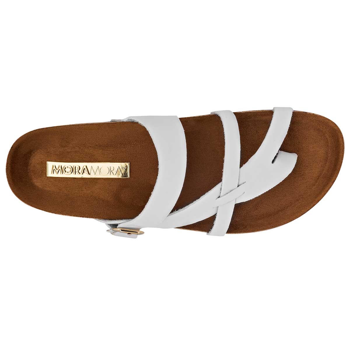 Sandalias Exterior Piel sintética Color Blanco Para Mujer De Moramora