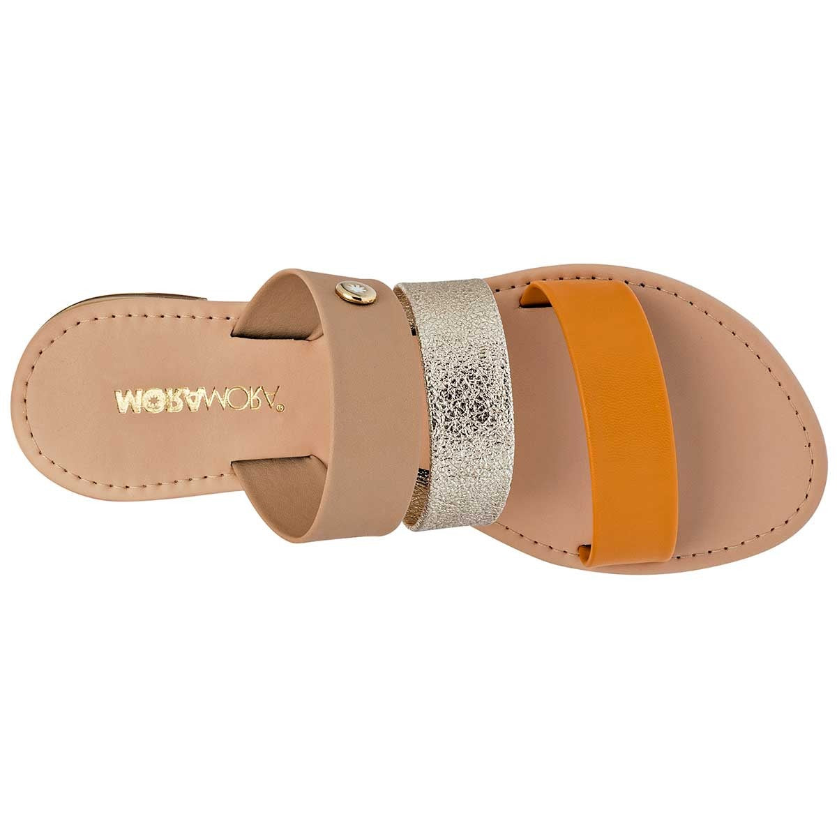 Sandalias Exterior Piel sintética Color Beige Para Mujer De Moramora