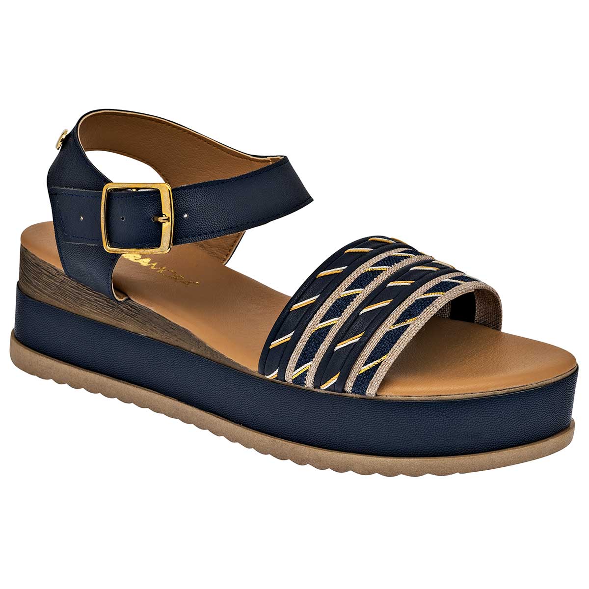 Sandalias Exterior Piel sintética Color Marino Para Mujer De Moramora