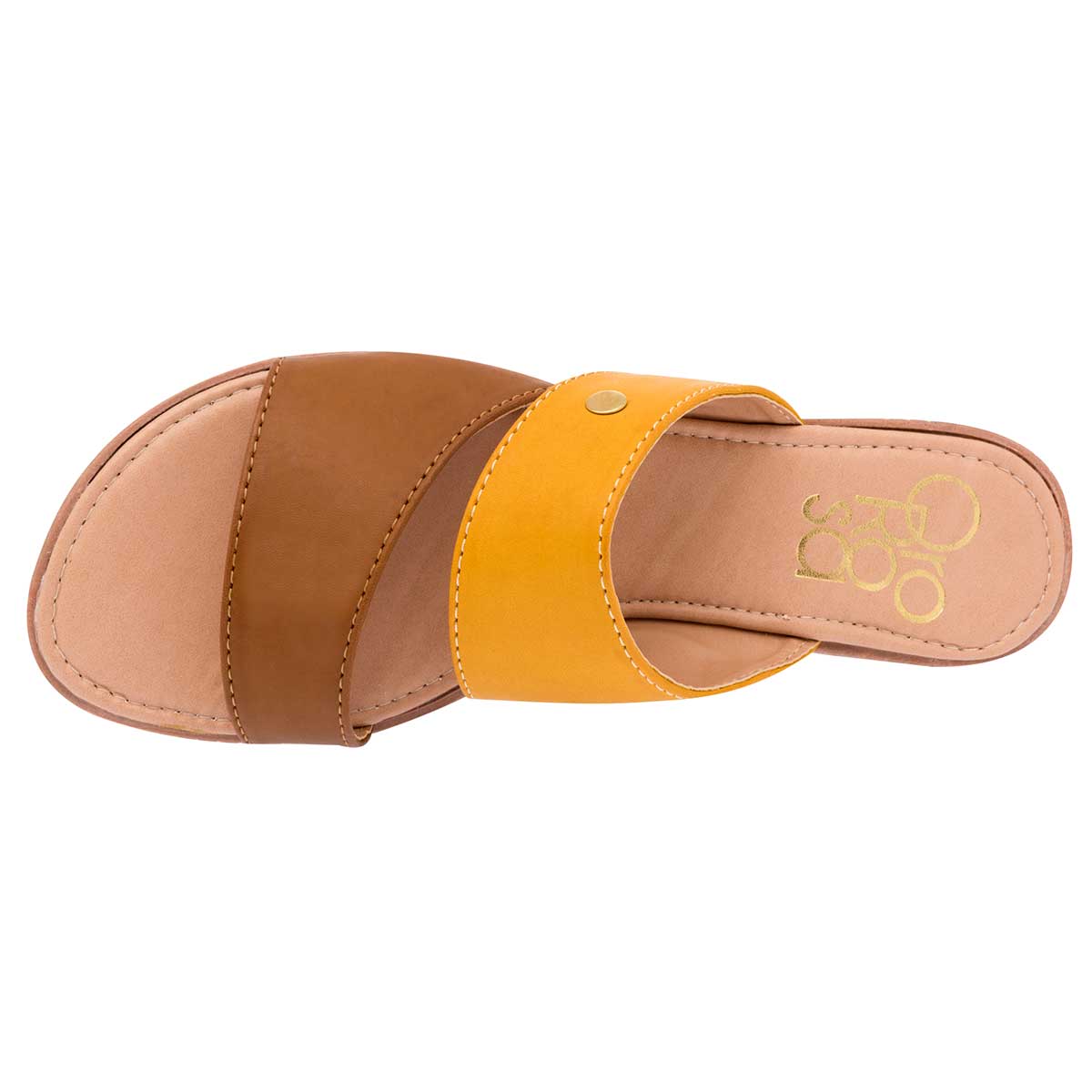 Sandalias Exterior Piel sintética Color Camel Para Mujer De Oro Rosa