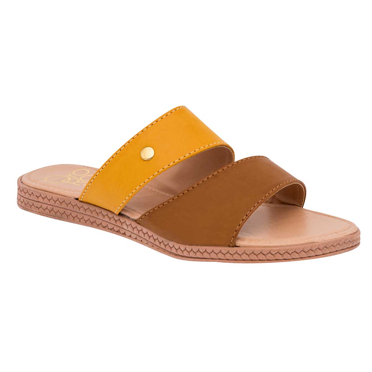 Sandalias Exterior Piel sintética Color Camel Para Mujer De Oro Rosa