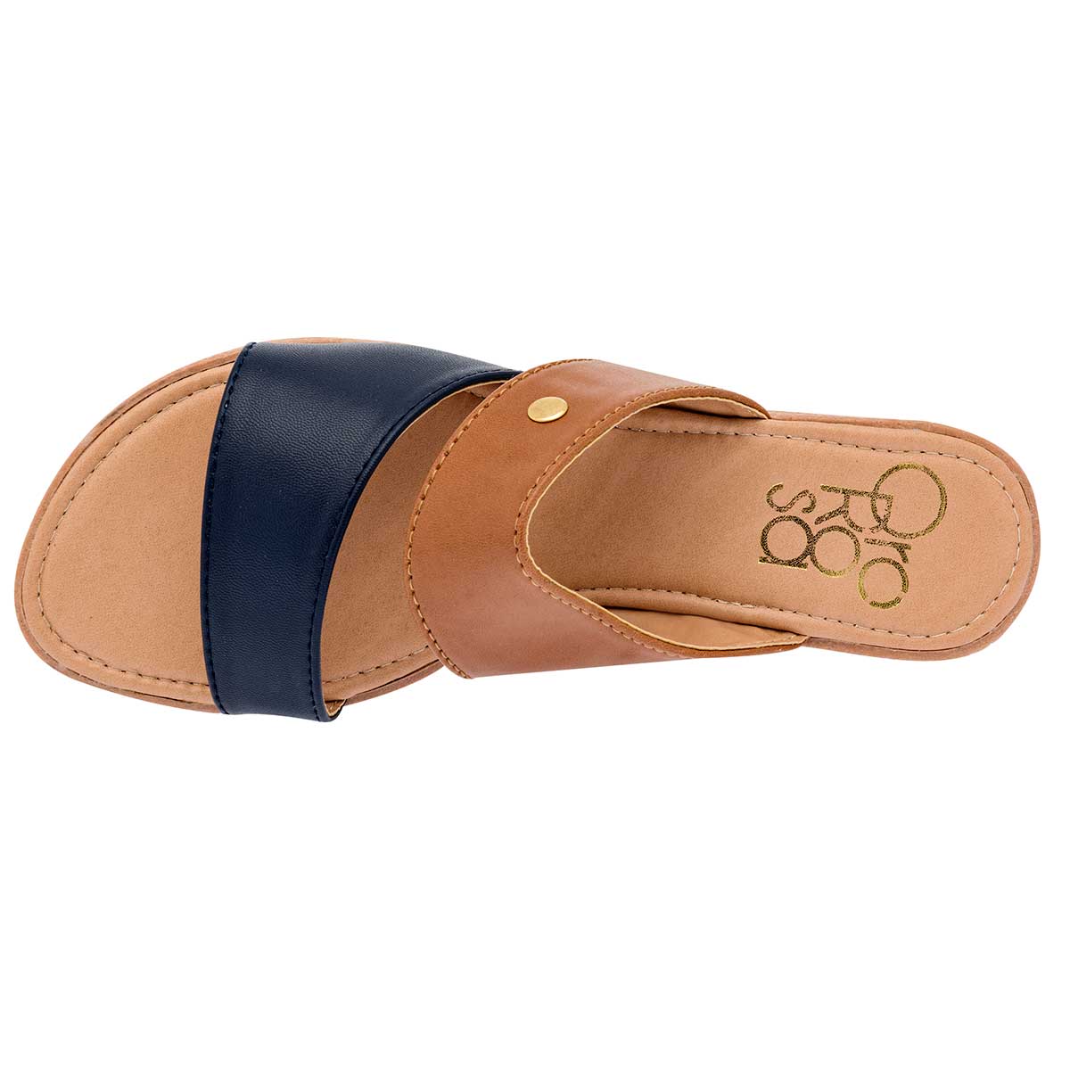 Sandalias Exterior Piel sintética Color Marino Para Mujer De Oro Rosa