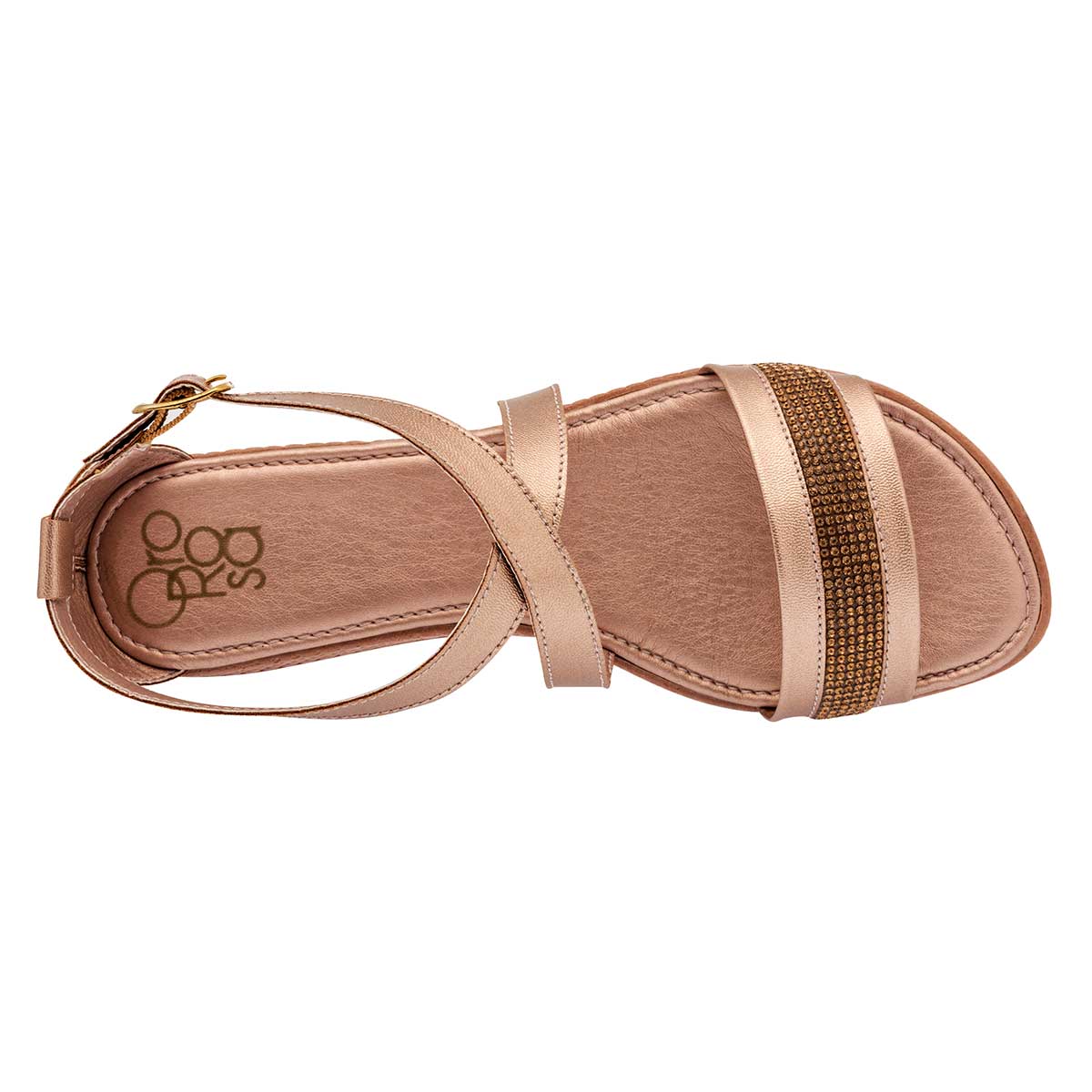 Sandalias Exterior Piel sintética Color Oro Para Mujer De Oro Rosa