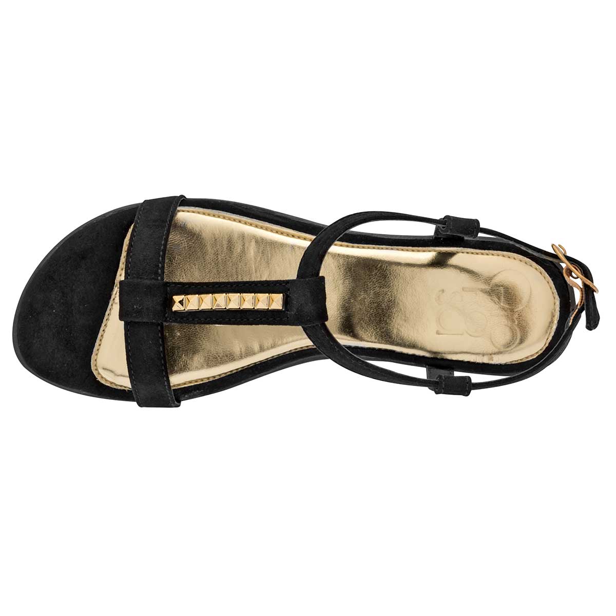 Sandalias Exterior Piel sintética Color Negro Para Mujer De Oro Rosa