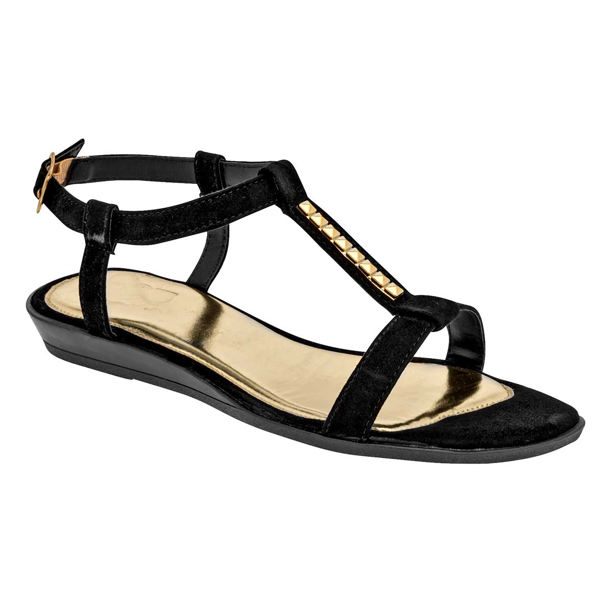 Sandalias Exterior Piel sintética Color Negro Para Mujer De Oro Rosa