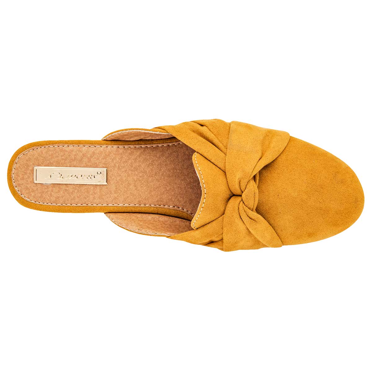 Flats Exterior Textil Color Amarillo Para Mujer De Rumores