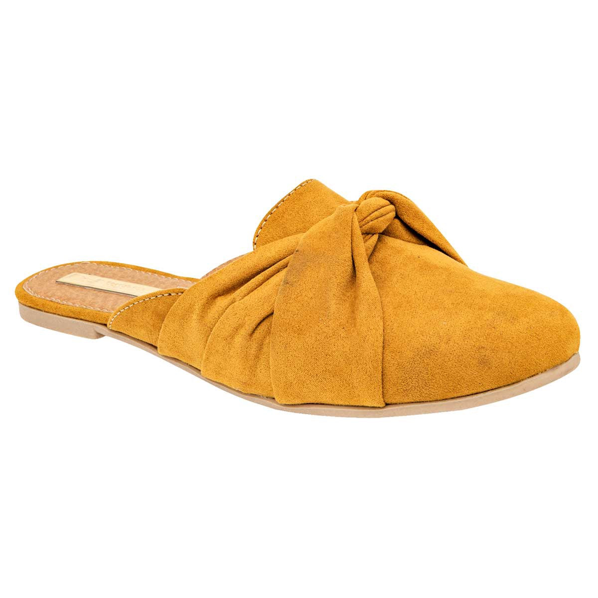 Flats Exterior Textil Color Amarillo Para Mujer De Rumores